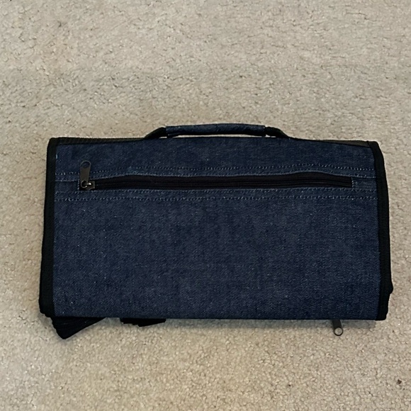 Blue Denim Rolling Tote Bag - Picture 2 of 3